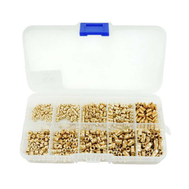 Set of threaded inserts for plastic M2/M3