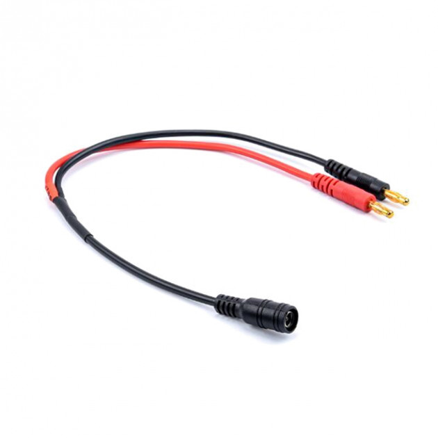 DC 5.5mm/2.1mm cable with banana plugs for charger