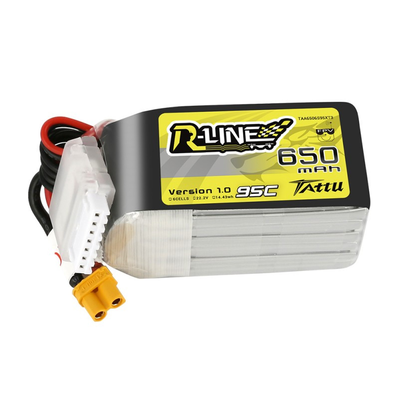 Batterie Lipo Tattu R-Line 6S 650mAh 95C (XT30) - Drone-FPV-Racer