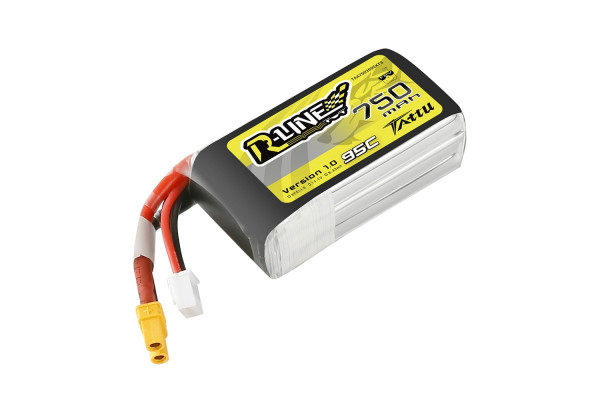 【2個セット】Tattu R-Line1.0 6S 95C 5100mAhリポ Tattu 5100mah 6S 95C 22.2V R-Line Lipo Battery with AS150 Plug